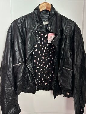 A Beautiful Soul Altar’d State Black Faux Leather Moto Jacket NWT XL